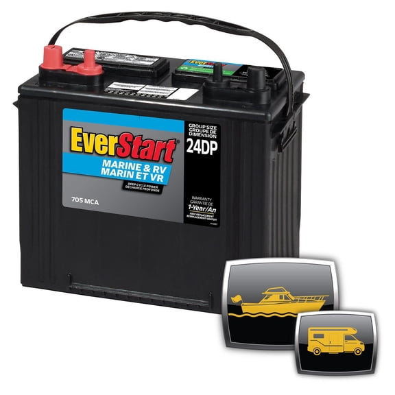 EverStart MARINE 24DC-700N – 12 Volts, Batterie Marine/VR, groupe 24, 675 ADM