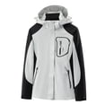 thumbnail image 1 of EGNMCR Womens Plaid Shacket Jacket, Long Sleeve Button Down Fleece Hooded Jackets Men And Women Couple Style Sprinting Suit Three In One Or Two Outdoor Ski Riding Suit Hooded Warm Coat Women Coat, 1 of 8
