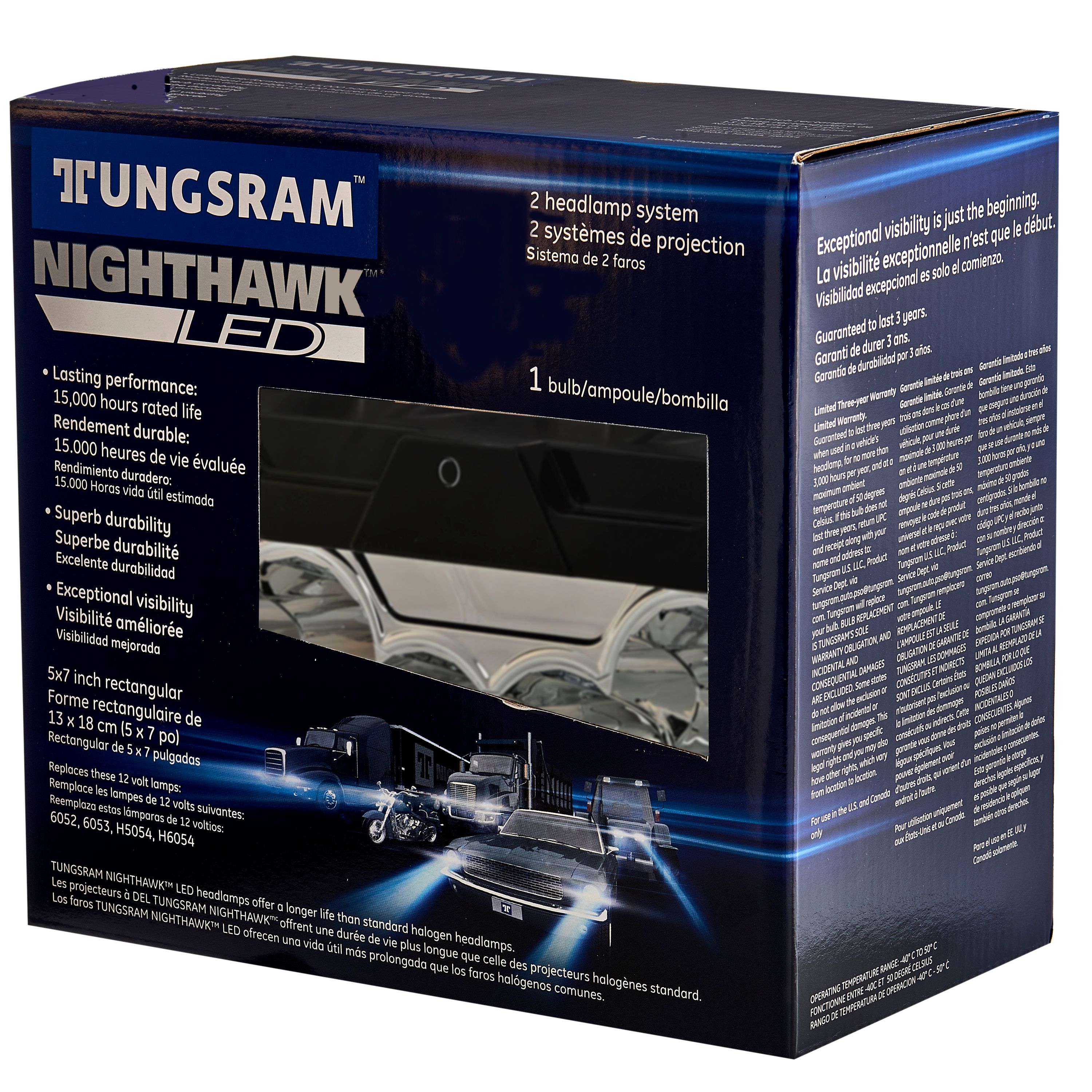 TUNGSRAM Nighthawk LED 7-Inch Sealed Beam Headlight, 1 Pack - image 2 of 7