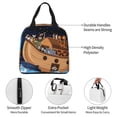 thumbnail image 3 of Easygdp Ocean Scene with Noah's Ark Premium Insulated Lunch Bag - Waterproof Oxford Cloth, Aluminum Foil Lining, Large Capacity, Front Pocket, Unisex for Work, School, Outdoor Activities, Picnics, 3 of 5