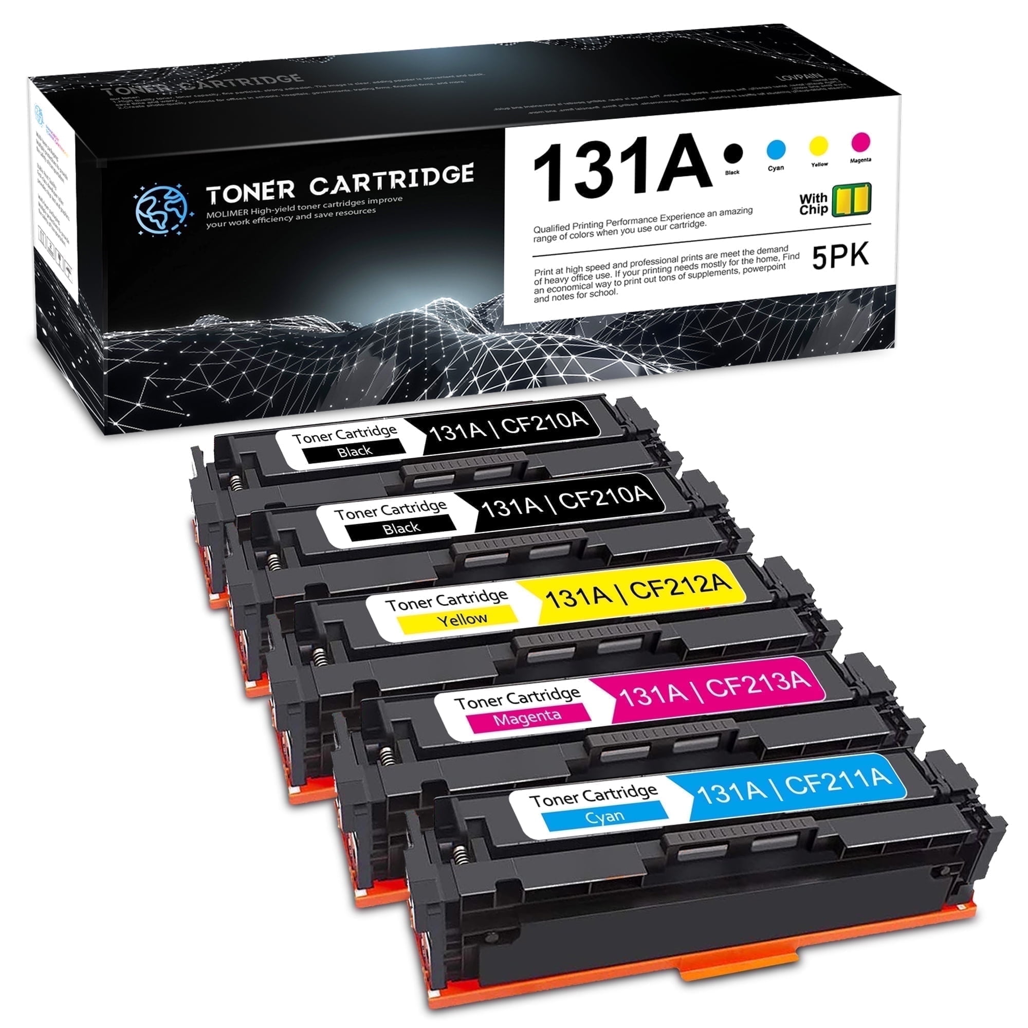 Amstech 10-Pack Compatible Toner For Canon 131 131IIK 131C 131Y 131M Imageclass Mf8280cw Mf628cw Mf624cw Lbp7110cw Printer Ink Black Cyan Magenta Yellow