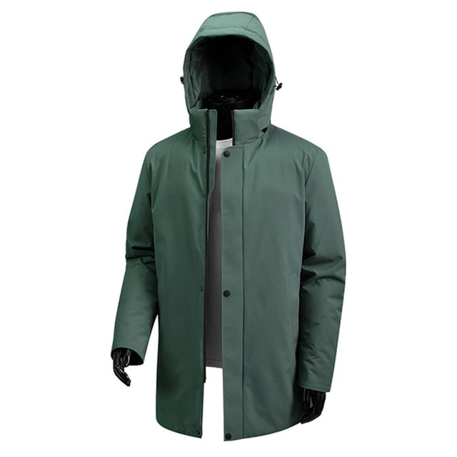 Men's Classic Zip-Up Hooded Jacket with Long Sleeves and Practical Pockets, Water-Resistant Fabric with Soft Lining, Versatile for Everyday Wear in Spring, Fall, and Mild Winter