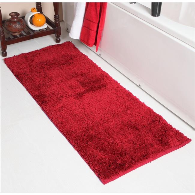 Affinity Linens MCSRG24X60RED Micro Shag Soft Bath Rug, Red 24 x 60