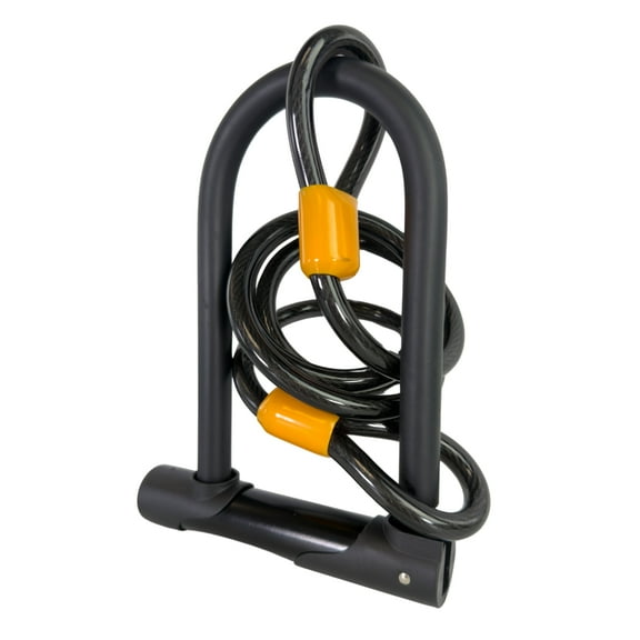 Bike U Lock with Cable - Bicycle Locks Heavy Duty Anti Theft,Combination Bike Lock and Key,14mm Shackle and 48inch Length Cable with Mounting Bracket,Suit for Bicycle,Road Bike,Mountain Bike