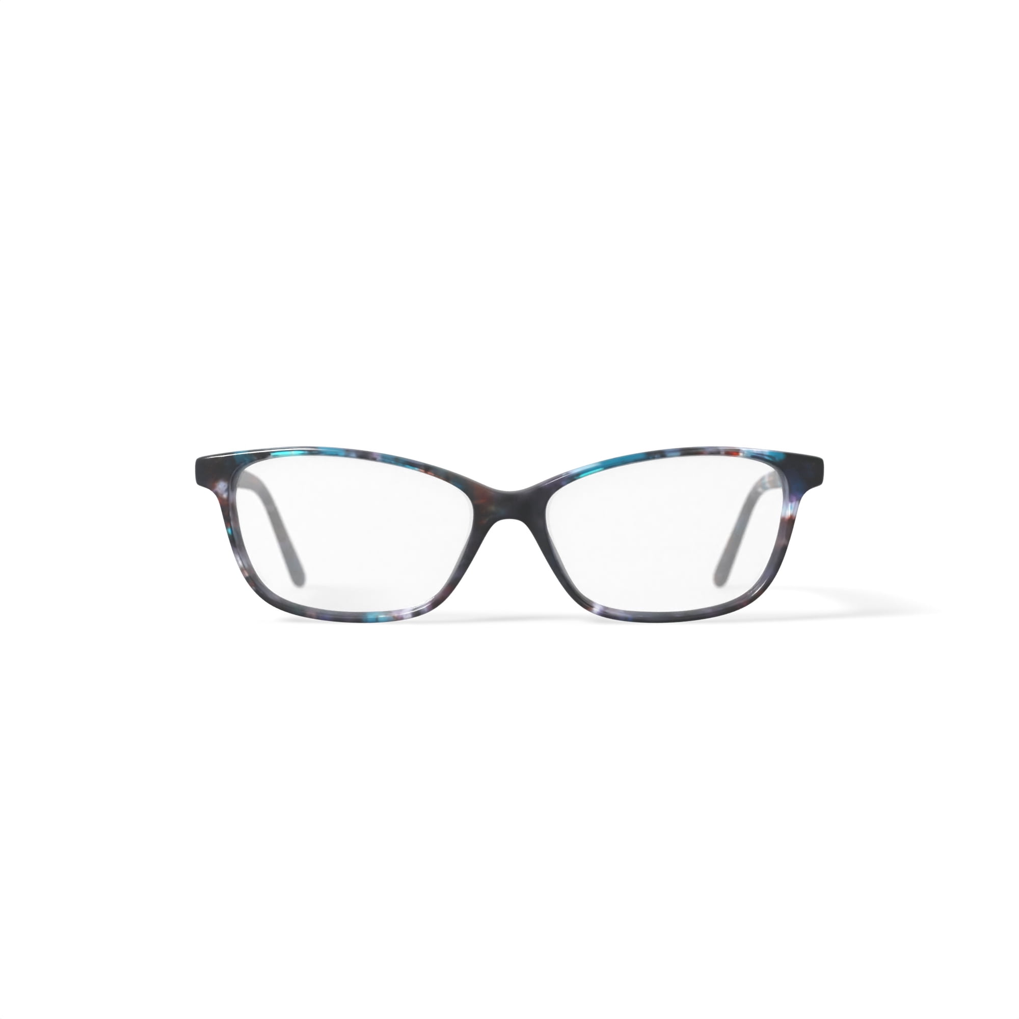 Baby Phat Women's BV280 Square Prescription Eyeglasses with Case, Blue/Brown