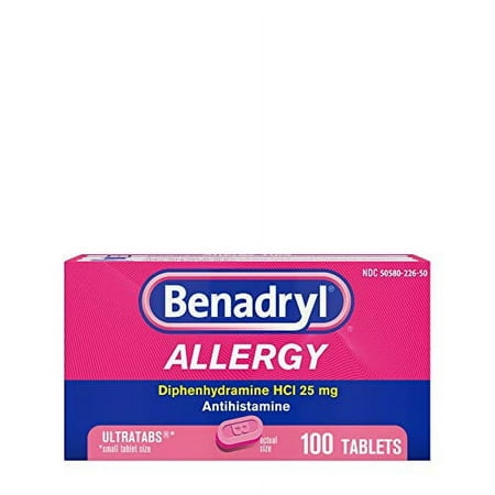 Ultratabs Antihistamine Allergy Relief Tablets, Diphenhydramine Hcl 25Mg, 100 Ct