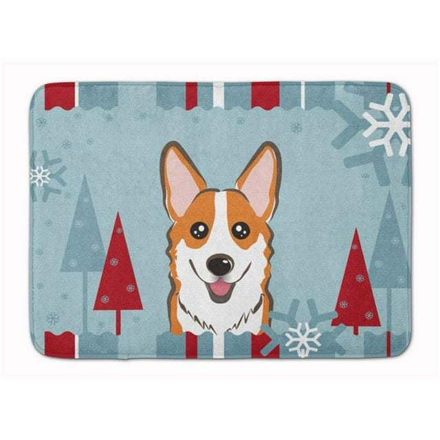 Carolines Treasures BB1750RUG Tapis en Mousse à Mémoire de Forme Lavable en Machine Corgi Rouge pour les Fêtes d'Hiver