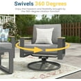 thumbnail image 3 of Mayincolor Aluminum Outdoor Swivel Chair, Patio Swivel Dining Chairs with 360-Degree Rotating, Metal Outdoor Chairs with Cushions, All Weather Metal Sofa Chair for Balcony, Garden, Backyard, Grey, 3 of 7