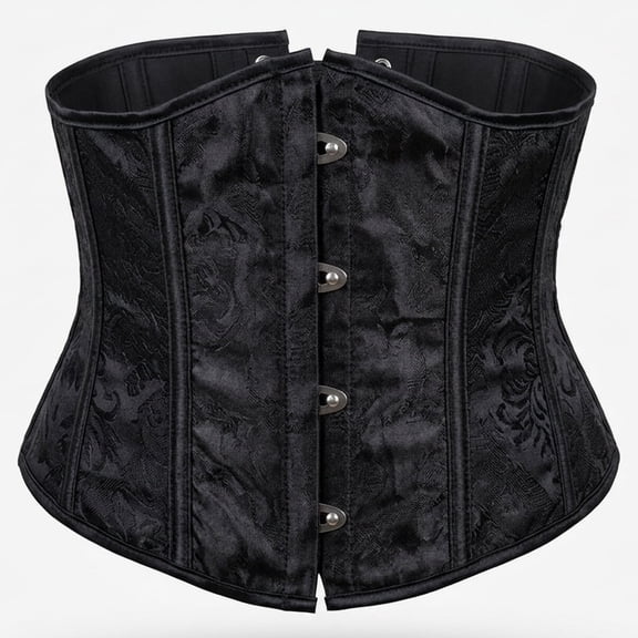 Underwraps Sexy Satin Lace Tops for Women, Bustier Corset Tops Waist Cincher Halloween Renaissance Dress (Small 4-6)