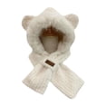 thumbnail image 1 of yuksok Hooded Scarf Ear Protection Winter Hat Scarf Set for Riding Outdoor Sports Khaki, 1 of 9