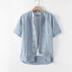 thumbnail image 1 of Summer Men's Linen Short-sleeved Shirt Chinese Style Retro Buckle Stand Collar Linen, 1 of 4