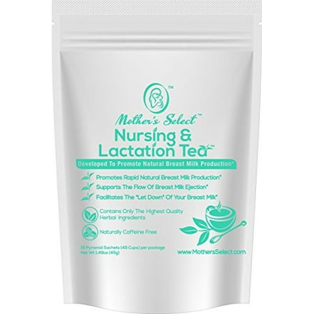 Nursing & Lactation Tea Sachets by Mother's Select to Increase Breast Milk Supply, All Natural, Caffeine-Free Nursing Tea Bags, With Fenugreek, Blessed Thistle, Fennel Seed & More for (Best Home Health Nursing Bags)