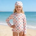 thumbnail image 1 of Girls Swimsuit Long Sleeve Rash Guard Summer Printed Bathing Suit for Toddler Beach Pool, 1 of 3