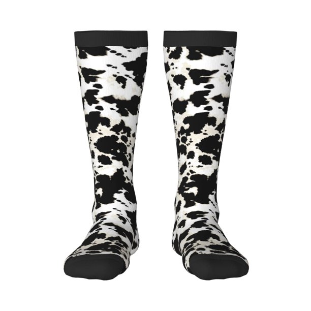 Balery Cow Skin 1 Calcetines novedosos Calcetines deportivos Calcetines hasta la rodilla Calcetines de algodón Calcetines originales y geniales