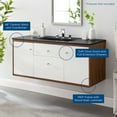 thumbnail image 4 of Modway Transmit 48" Wall-Mount Bathroom Vanity in Walnut Black, 4 of 11