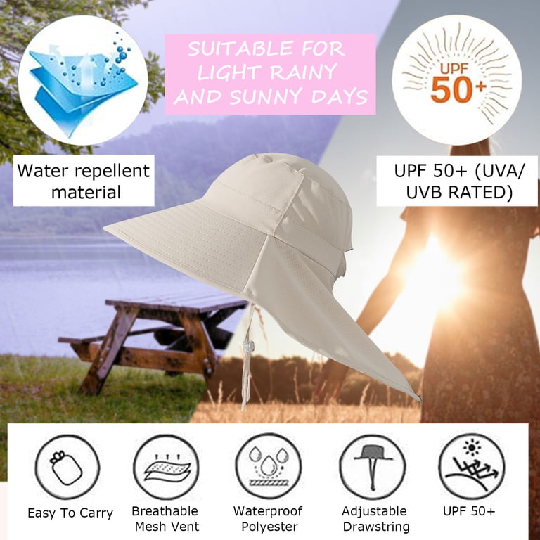 Women Sun Hat with Neck Flap, UV Protection Foldable Hat  display picture 1