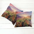 thumbnail image 2 of Ambesonne Autumn Throw Pillow Cover 2 Pack, Morning in Mountain Tree, 18", Red Purple Green, 2 of 6