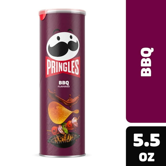 Pack of 2 Pringles BBQ Potato Crisps Chips, 5.5 oz (Package May Vary)