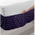 thumbnail image 2 of Floral Bed Skirt, Lilac Bell Flowers and Green Ears of Wheat Style Pattern, Elastic Bedskirt Dust Ruffle Wrap Around for Bedding Decor, 4 Sizes, Dark Purple Mint Green, by Ambesonne, 2 of 2