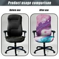 thumbnail image 4 of Renewold Marble Pink Teal Office Computer Chair Cover Anti-slip Protective Boss Rotating Office Chair Cover Desk Chair Protector Cover with Elastic Bottom, S, 4 of 7