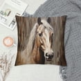 thumbnail image 2 of Creowell Horse Wooden Fence Pillow Covers for Couch Sofa Indoor Outdoor Pillow Case 1PC 22x22in, 2 of 5