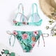 thumbnail image 3 of Gibobby Conjunto de Bañador Sexy Traje de baño de bikini con bloques de color de cintura alta Traje de baño dividido sexy europeo y americano(Azul,M), 3 of 5