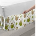 thumbnail image 2 of Cartoon Bed Skirt, Sloth Enjoying Cocktails on Plain Background, Elastic Bedskirt Dust Ruffle Wrap Around for Bedding Decor, 4 Sizes, White Multicolor, by Ambesonne, 2 of 2