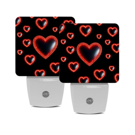 

Night Light Night Lights Plug into Wall 2-Pack Nightlight Plug in Night Light Dusk to Dawn Night Lamp Led Night Light for Adults Kids Room Vaporwave Psyche Many Hearts in the Dark