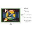 thumbnail image 2 of Homer California Oranges - Vintage Fruit Crate Label c.1930s - Master Art Print 10in x 14in, 2 of 4