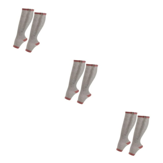 Maytalsory Breathable Zippered Compression Socks Performance With Maximum Comfort grey S/M 3Set