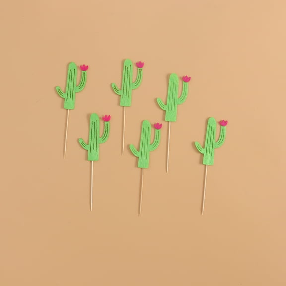 GOOHOCHY 12pcs Cactus Cupcake Toppers Cake Picks Cake Decoraiton for Wedding Birthday Hawaii Luau Party