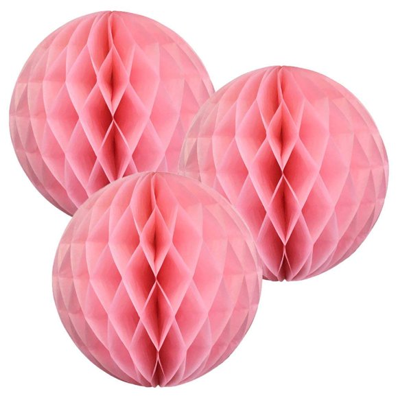Matissa 14""(35CM) Paper Honeycomb Balls (Pack of 3) Several Colours Available (Baby Pink)