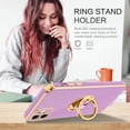 thumbnail image 4 of iPhone 11 Case,Phone Case for iPhone 11,Slim Fit Soft 360° Ring Holder Kickstand Magnetic Car Mount Supported Easy Clean Shockproof Protective Cover for Apple iPhone 11 6.1" 2019,Purple/Golden, 4 of 18