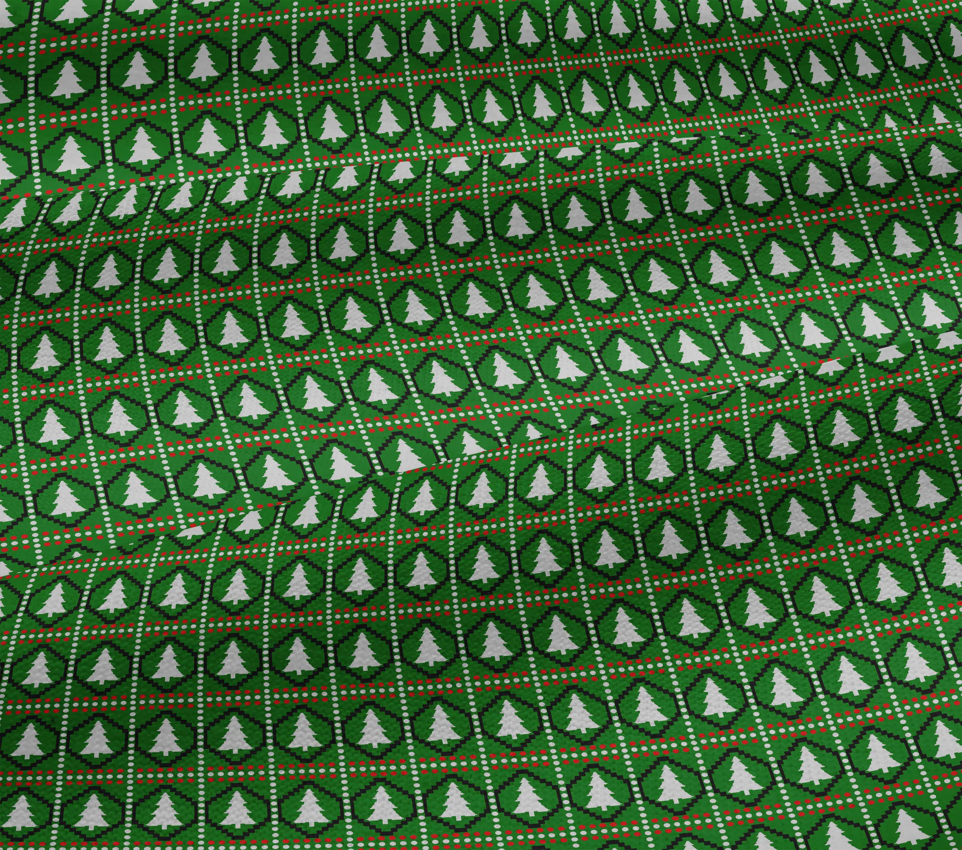 oneOone Viscose Jersey Green Fabric Merry Christmas Craft Projects Decor Fabric Printed By The Yard 60 Inch Wide-K7Z