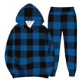 thumbnail image 3 of Hearthz Men's Hoodie Tracksuit 2 Pieces Set Plaid Fleece Hoodie Baggy Jogger Sweatpants Set Winter Big and Tall Sweatsuits, 3 of 6