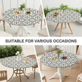thumbnail image 7 of Boho Floral Print Round Tablecover with Elastic Hem, 44 Inch Fits 38"-42" Tables, Easy Clean Surface for Everyday Dining and Events, 7 of 7