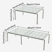GleamNest Easy to Apply Expandable Stackable Kitchen Cabinet Organizer, White