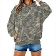 thumbnail image 5 of Womens Camo Hoodies Oversized Maple Leaf Fleece Pullover Sweatshirts Long Sleeve Unisex Mens Shirts Tops, 3XL Camouflage, 5 of 7