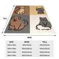 thumbnail image 6 of LNWH Pets Cats and Dogs Icons Pattern Throw Blanket, Flannel Sofa Blankets for All Seasons, 40"x30", 6 of 8