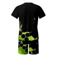 thumbnail image 4 of toraway Men's Costumes Coupe Régulière 2 Pcs Noir Mode Men's Costume 2 Pcs Imprimé Hawaiiss Short T+ Shorts Mode Rue Style 3 L, 4 of 4
