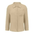 thumbnail image 6 of NuoCaiYun Fashion Women'S Turndown Collar Shirts Solid V-Neck Casual Button Long Sleeve Pocket Shirt Tops, 6 of 6