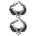 thumbnail image 1 of Here's a refined and engaging product description based on your input:\n\n \n\n**2PCS Black Lace Choker Necklace with Rhinestone Detail – Elegant Gothic, 1 of 5
