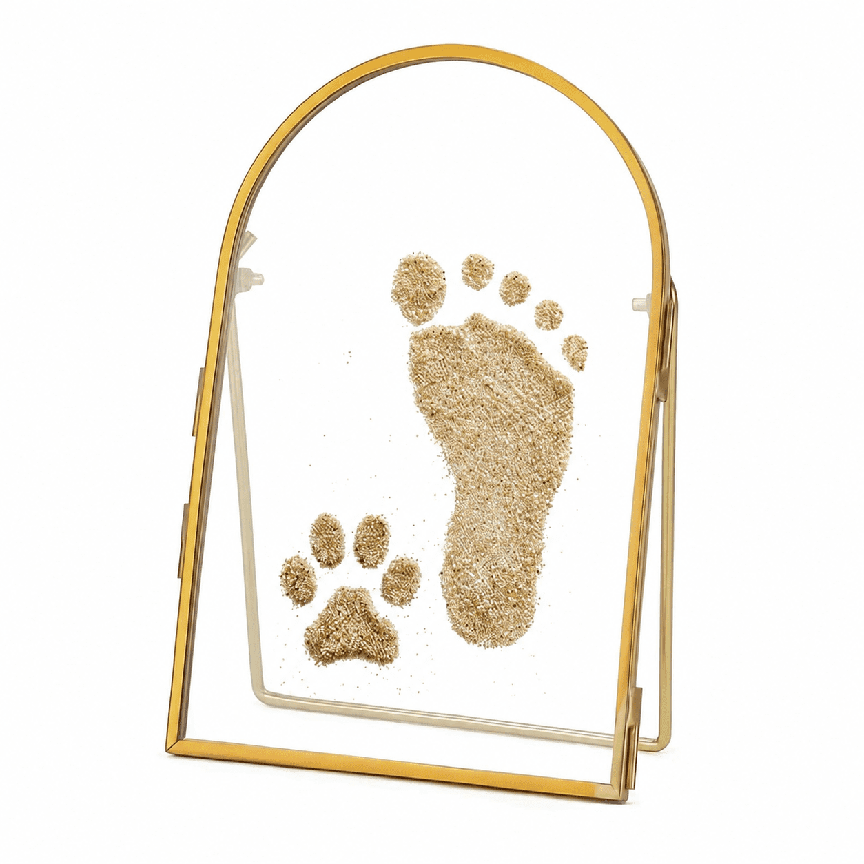 Baby & Pet Keepsake Frame, Baby Handprint Footprint Kit with Double Sided Glass Display,Newborn Babys Memory Picture Frame, Cat Dog Paw Print Keepsake Kit, Personalized Nursery Decor
