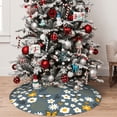thumbnail image 5 of KLL 36" Christmas Tree Skirt Flowers and Bee Xmas Tree Skirts Mat for New Year Xmas Holiday Party Indoor Outdoor Home Decoration, 5 of 7