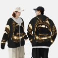 thumbnail image 2 of KLL Golden Lips Modern Sculpture Print Men's Women’s UPF 50+ Sun Protection Outdoor Hoodie Jacket Long Sleeve Fishing Hiking Performance Shirt- XX-Large, 2 of 5