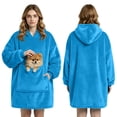 thumbnail image 3 of Wearable Blanket Hoodie with Oversized Pocket, Ultra Soft Sherpa Fleece Sweatshirt Blanket with Sleeves, Thick Warm Flannel Hooded Throw for Adults, Cozy Lounge Wear for Home, Office and Winter Days, 3 of 6