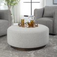 thumbnail image 2 of Uttermost Avila Contemporary Wood Foam and Fabric Ottoman in Gray/Woodtone, 2 of 4