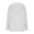 thumbnail image 5 of Womens Polar Fleece Hoodie Half Zipper Pullover Sweatshirts with Hood Winter Warm Solid Color Plush Hooded Tops (White L), 5 of 5