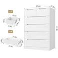 thumbnail image 2 of Homfa 6 Drawer White Dresser, Vertical Chest of Drawers Wood Storage Cabinet for Bedroom Living Room, 2 of 8