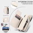 thumbnail image 4 of Wallet Case for Apple iPhone 11, with Crossbody Shoulder Strap & Hand Wrist Cards Holder Zipper Pocket Stand Feature Full Protective Shockpoof Phone Case for iPhone 11, White, 4 of 8